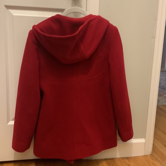 London Fog Red Hooded Wool Coat - Size S - Picture 3 of 3